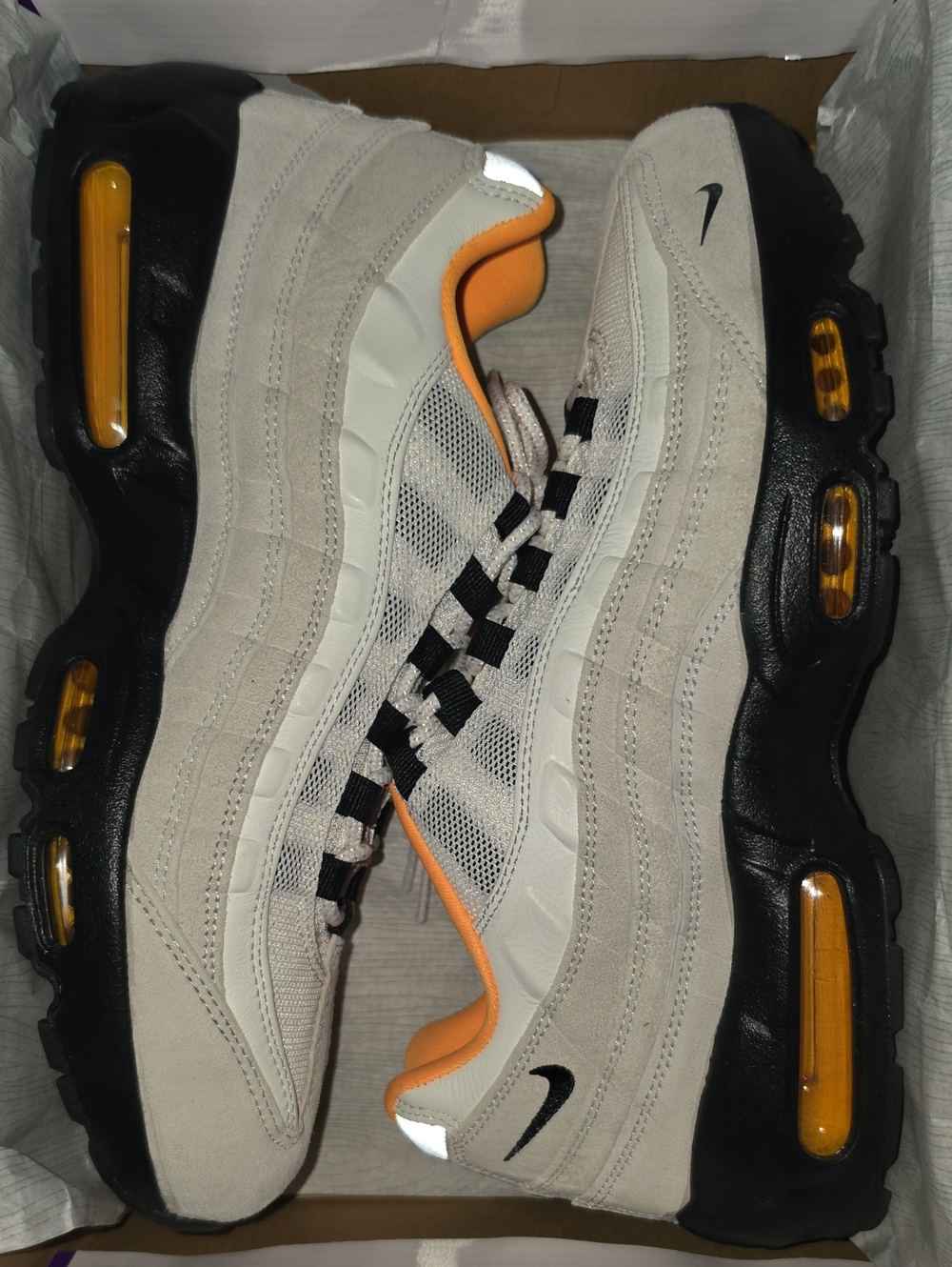 Nike Men's Air Max 95 Sneakers White Black Orange